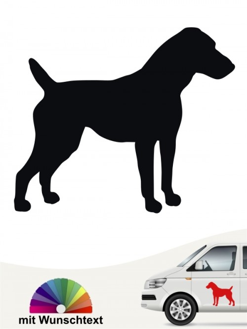Jack Russell Terrier Heckscheibenaufkleber mit Wunschtext  von anfalas.de