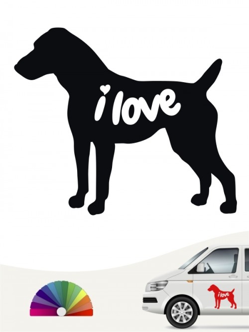Jack Russell Terrier i love Aufkleber von anfalas.de