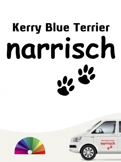 Hunde-Autoaufkleber Kerry Blue Terrier narrisch von Anfalas.de