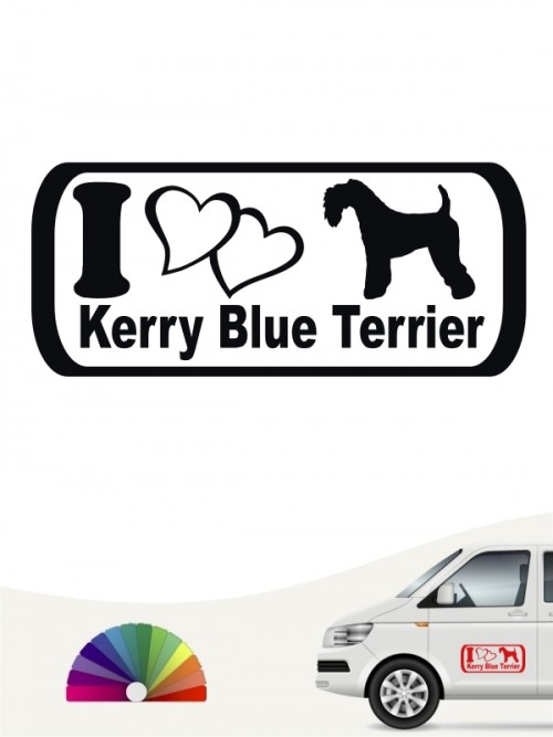 I Love Kerry Blue Terrier Hundeaufkleber von anfalas.de