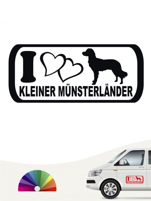 I Love Kleiner Münsterländer Autoaufkleber von anfalas.de