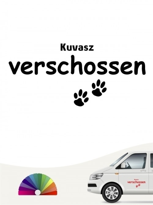 Hunde-Autoaufkleber Kuvasz verschossen von Anfalas.de