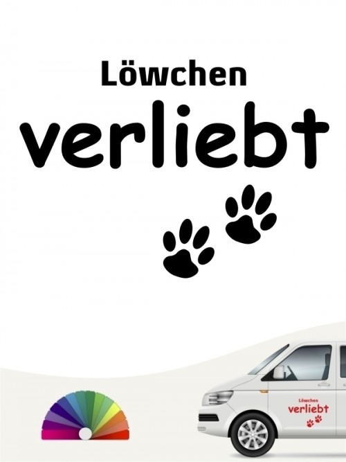 Hunde-Autoaufkleber Löwchen verliebt von Anfalas.de