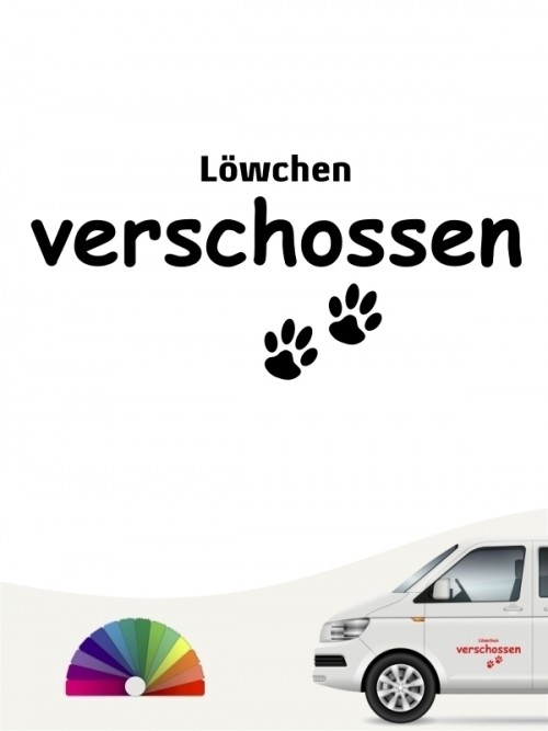 Hunde-Autoaufkleber Löwchen verschossen von Anfalas.de