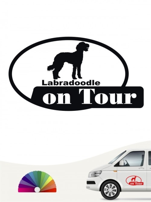 Labradoodle on Tour Autosticker von anfalas.de