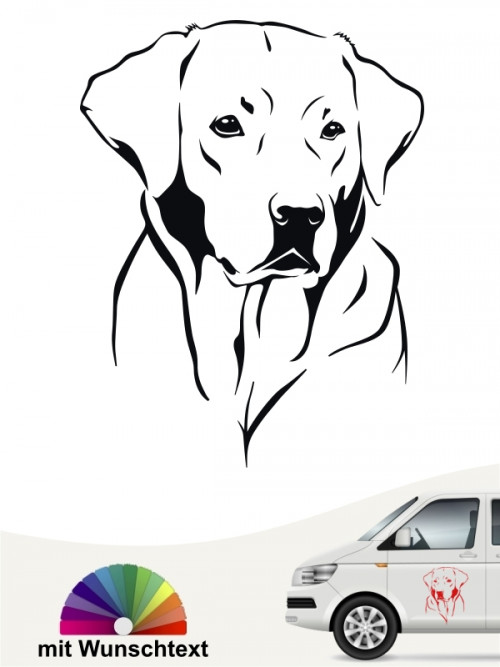 Labrador Autoaufkleber mit Wunschtext von anfalas.de