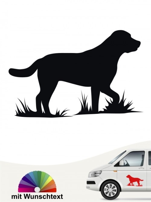 Labrador Autoaufkleber mit Wunschtext von anfalas.de
