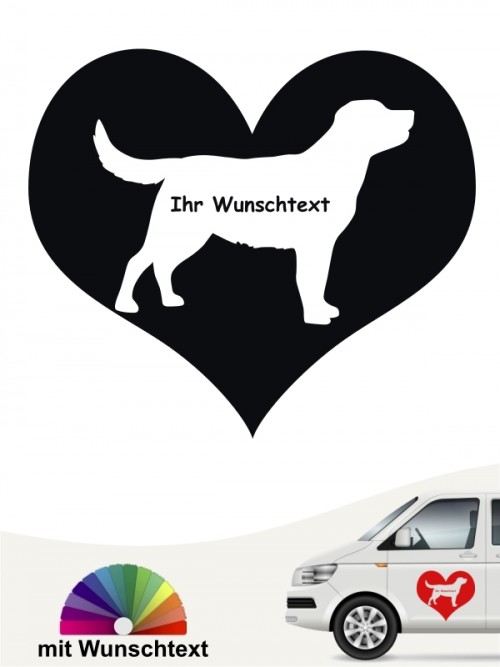 Labrador Retriever Herzmotiv mit Wunschname von anfalas.de