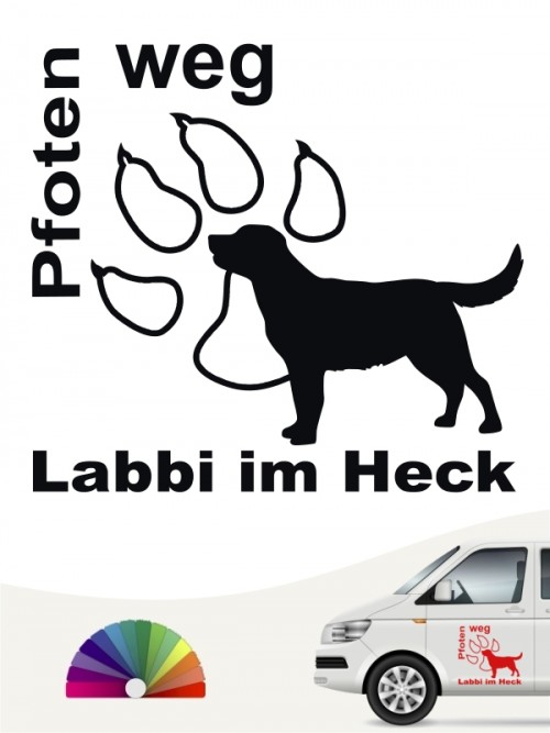 Pfoten weg Labbi im Heck Sticker von anfalas.de