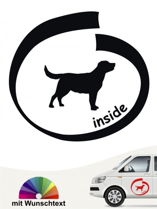 Labrador inside Autoaufkleber mit Wunschname von anfalas.de