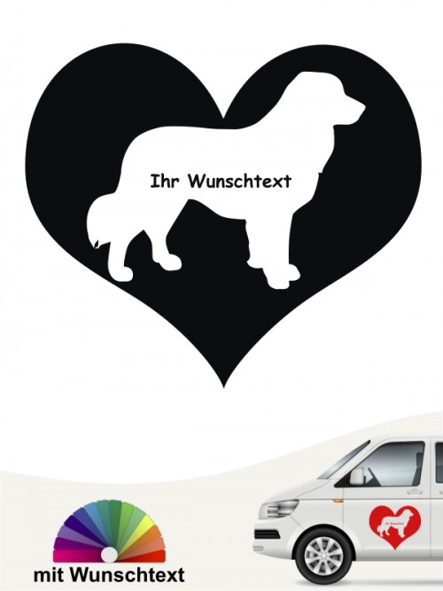 Leonberger Herzmotiv mit Wunschname von anfalas.de