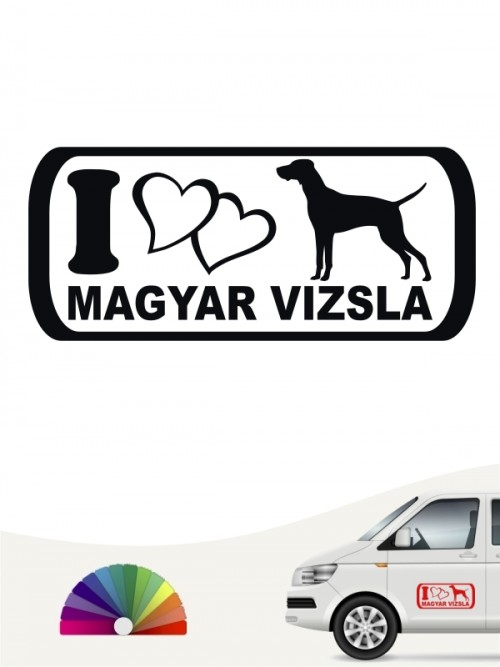I Love Magyar Vizsla Sticker von anfalas.de