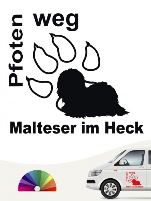 Pfoten weg Aufkleber Malteser von anfalas.de