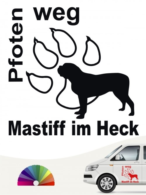 Pfoten weg Mastiff Sticker von anfalas.de