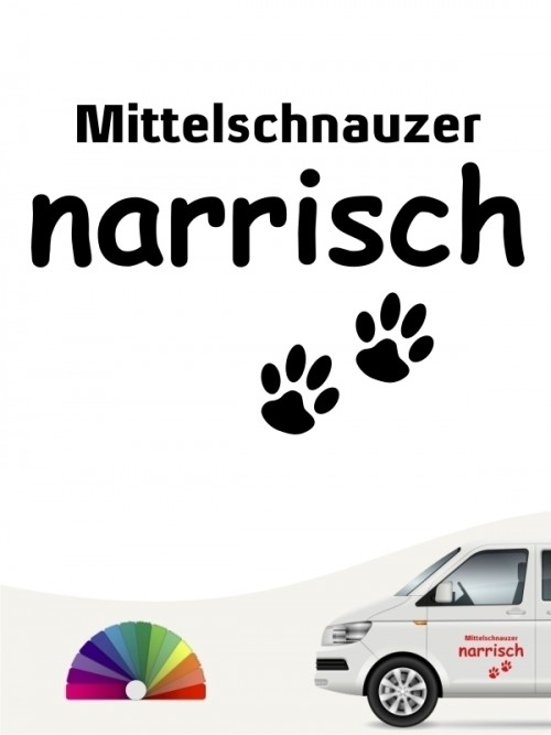 Hunde-Autoaufkleber Mittelschnauzer narrisch von Anfalas.de