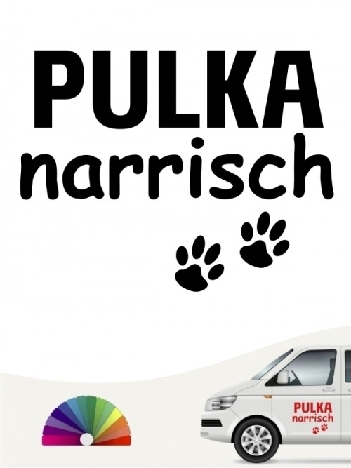 Hunde-Autoaufkleber Pulka narrisch von Anfalas.de