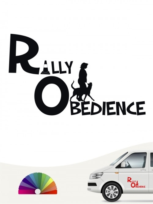 Rally Obedience Team Heckscheibenaufkleber mit Wunschtext von anfalas.de
