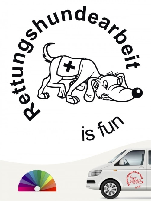 Rettungshundearbeit is fun Aufkleber von anfalas.de