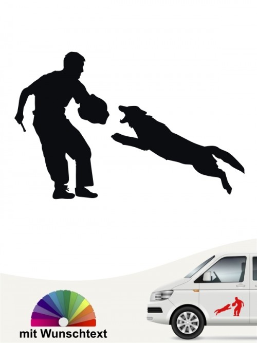 Diensthund IPO Sticker mit Wunschtext von anfalas.de