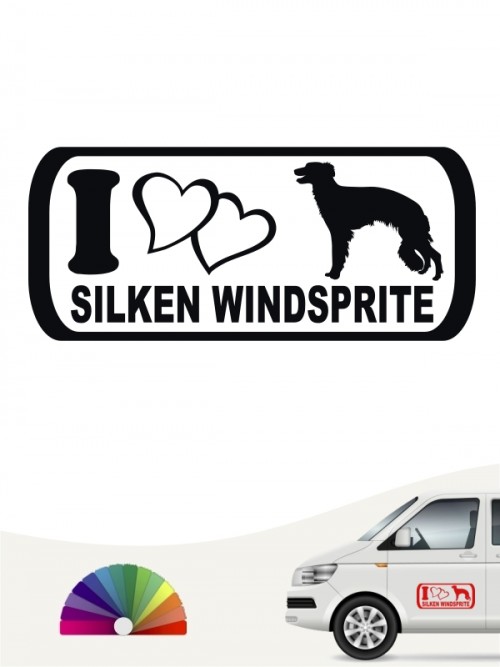 Hunde-Autoaufkleber Silken Windsprite 6 von Anfalas.de