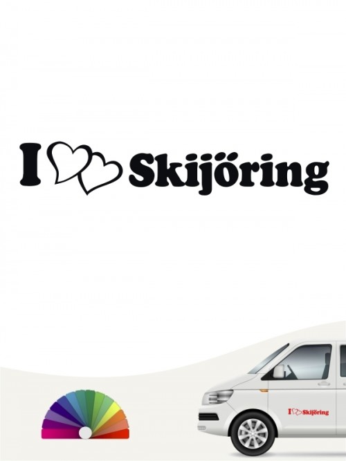Skijöring Autoaufkleber mit Wunschtext von anfalas.de