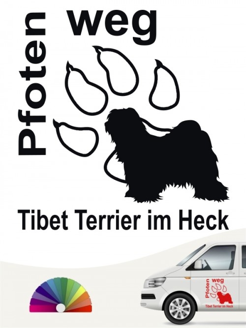 Tibet Terrier No.2 Tibetan Aufkleber PFOTEN WEG Hundeaufkleber Folie Hund -   Hong Kong