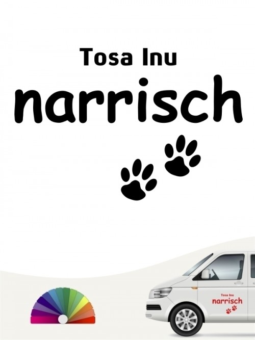 Hunde-Autoaufkleber Tosa Inu narrisch von Anfalas.de