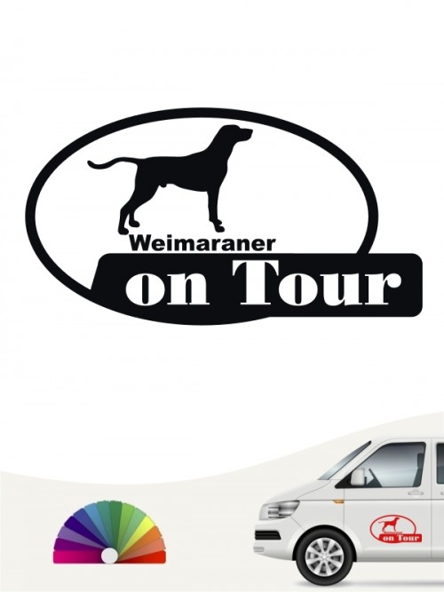 Weimaraner on Tour Autosticker anfalas.de