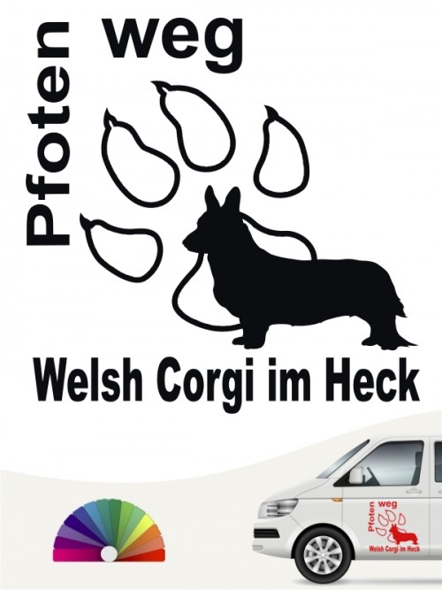 Pfoten weg Hundeaufkleber Welsh Corgi anfalas.de