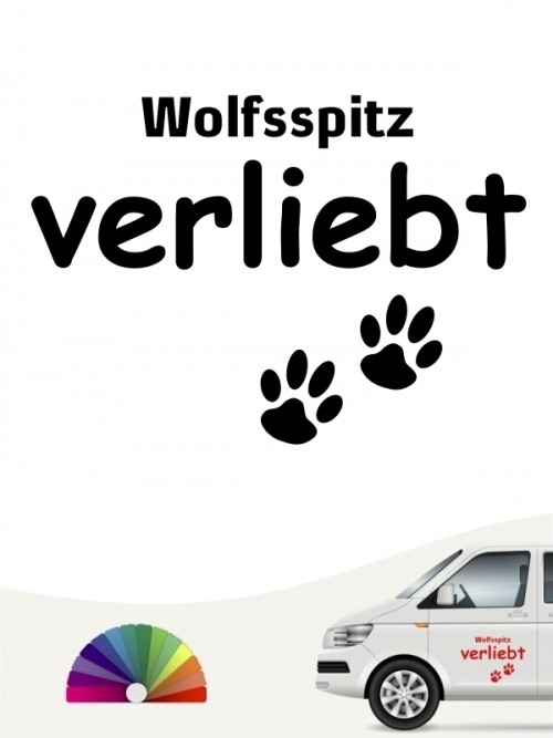 Hunde-Autoaufkleber Wolfsspitz verliebt von Anfalas.de
