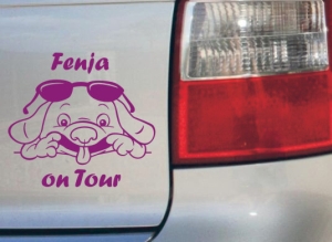 Autoaufkleber lustiger Hunde Comic by anfalas.de